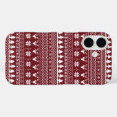 Coques Case-Mate iPhone Modèle de pull de Noël classique rouge pour renne (Verso (horizontal))