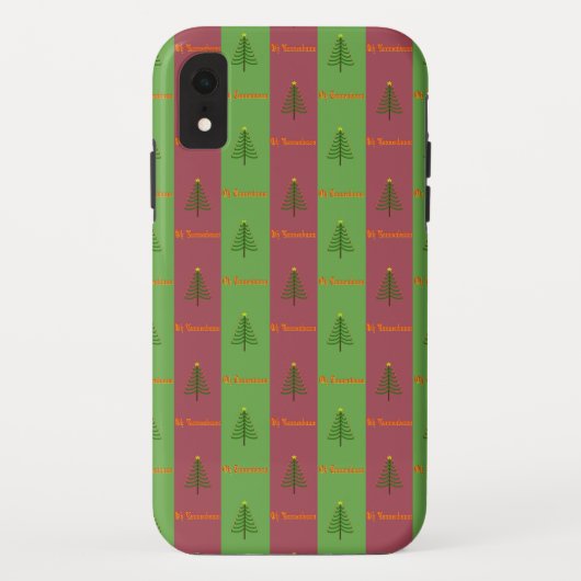 Coques Case-Mate iPhone Modèle de sapin de Noël Old World Evergreen (Dos)