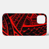 Coques Case-Mate iPhone Modèle de tatouage tribal samoan avec tête de lanc (Verso (horizontal))