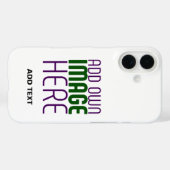 COQUES Case-Mate iPhone MODÈLE DE TEXTE D'IMAGE BLANCHE SIMPLE MODERNE (Verso (horizontal))