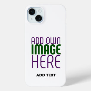 COQUE iPhone 15 MINI MODÈLE DE TEXTE D'IMAGE BLANCHE SIMPLE MODERNE
