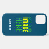 COQUES Case-Mate iPhone MODÈLE DE TEXTE D'IMAGE BLEUE MODERNE ÉDITABLE PRU (Verso (horizontal))