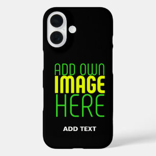 COQUES iPhone 16 MODÈLE DE TEXTE D'IMAGE NOIRE SIMPLE ET MODERNE