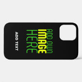 COQUES Case-Mate iPhone MODÈLE DE TEXTE D'IMAGE NOIRE SIMPLE ET MODERNE (Verso (horizontal))