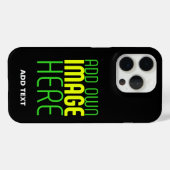 COQUES Case-Mate iPhone MODÈLE DE TEXTE D'IMAGE NOIRE SIMPLE ET MODERNE (Verso (horizontal))