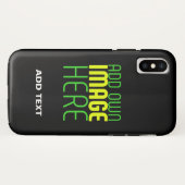 COQUES Case-Mate iPhone MODELE DE TEXTE D'IMAGE NOIRE SIMPLE ET MODIFIABLE (Dos (Horizontal))
