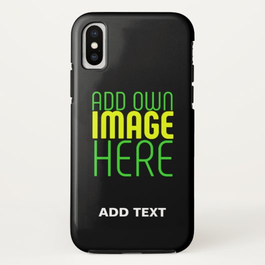COQUES Case-Mate iPhone MODELE DE TEXTE D'IMAGE NOIRE SIMPLE ET MODIFIABLE (Dos)