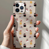 Coques Case-Mate iPhone Modèle de vacances festif de chats de Noël