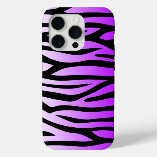 Coques Case-Mate iPhone Modèle de zèbre pourpre et noir (Verso)