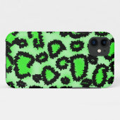 Coques Case-Mate iPhone Modèle d'empreinte de léopard de noir et de vert (Dos (Horizontal))