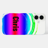 Coques Case-Mate iPhone Modèle du nom du cercle rose bleu vert (Verso (horizontal))