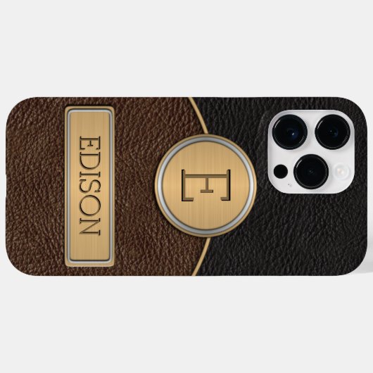 Coques Case-Mate iPhone Modèle du nom du monogramme exécutif (Verso (horizontal))