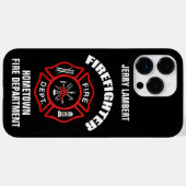 Coques Case-Mate iPhone Modèle du nom du pompier (Verso (horizontal))