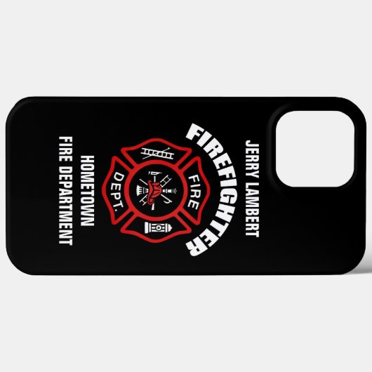 Coques Case-Mate iPhone Modèle du nom du pompier (Verso (horizontal))