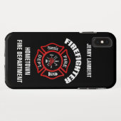 Coques Case-Mate iPhone Modèle du nom du pompier (Dos (Horizontal))