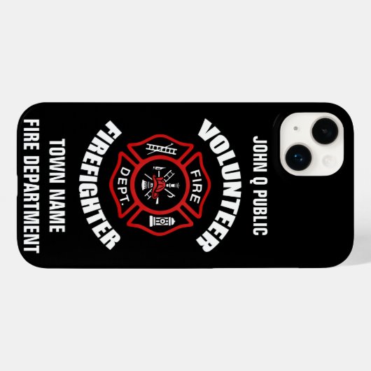 Coques Case-Mate iPhone Modèle du nom du pompier volontaire (Verso (horizontal))