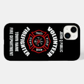 Coques Case-Mate iPhone Modèle du nom du pompier volontaire (Verso (horizontal))