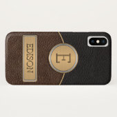 Coques Case-Mate iPhone Modèle exécutif de nom de monogramme (Dos (Horizontal))