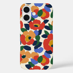 Coques iPhone 16 Modèle floral Abstrait en gras