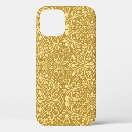Coques Case-Mate iPhone Modèle Floral Baroque Damas d'or (Verso)