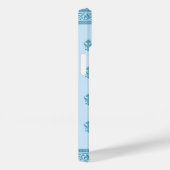Coques Case-Mate iPhone Modèle floral bleu (Verso / Droite)