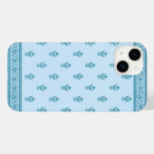 Coques Case-Mate iPhone Modèle floral bleu (Verso (horizontal))