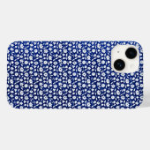 Coques Case-Mate iPhone Modèle floral bleu et blanc de la marine (Verso (horizontal))
