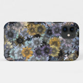 Coques Case-Mate iPhone Modèle floral bleu gris (Dos (Horizontal))