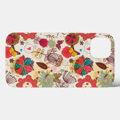 Coques Case-Mate iPhone Modèle floral dans style rétro 4 (Verso (horizontal))