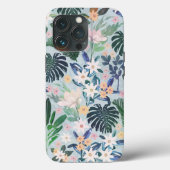 Coques Case-Mate iPhone Modèle floral de feuillage tropical (Verso)