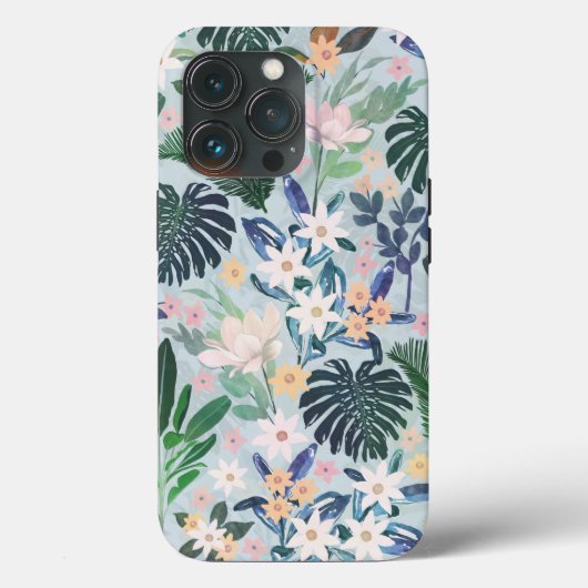 Coques Case-Mate iPhone Modèle floral de feuillage tropical (Verso)