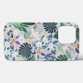 Coques Case-Mate iPhone Modèle floral de feuillage tropical (Verso (horizontal))