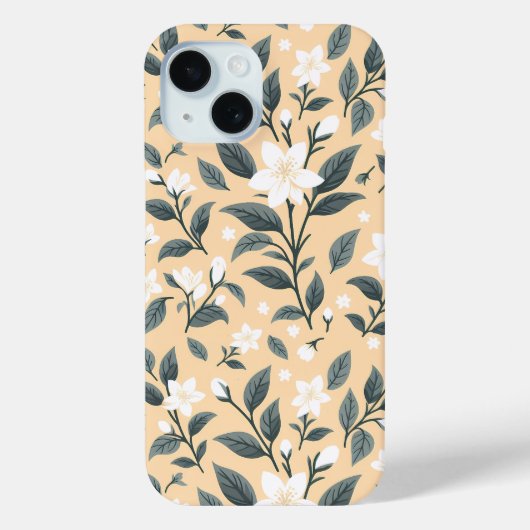 Coques Case-Mate iPhone Modèle floral de Jasmin délicat (Verso)