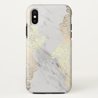 Case-Mate iPhone Case Modèle Floral doré et marbre