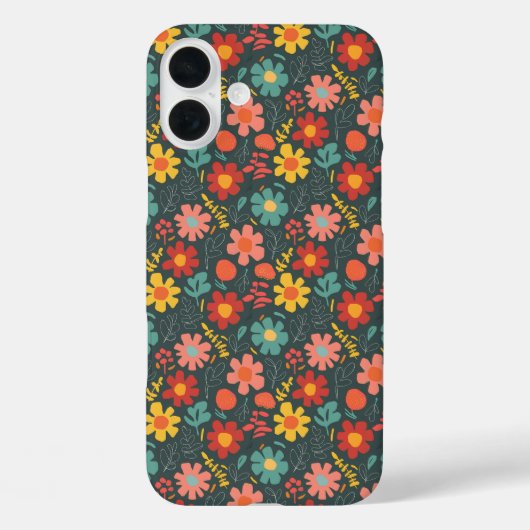 Coques Case-Mate iPhone Modèle floral dynamique sur Turquoise (Verso)