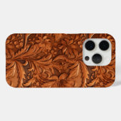 Coques Case-Mate iPhone Modèle floral en cuir Brown à outils 3-D (Verso (horizontal))