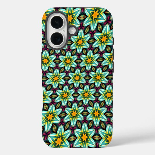 Coques Case-Mate iPhone Modèle Floral Étoiles Vertes (Verso)