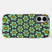Coques Case-Mate iPhone Modèle Floral Étoiles Vertes (Verso (horizontal))