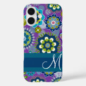 Coques Case-Mate iPhone Modèle floral fillette avec monogramme (Verso)