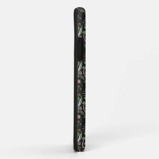 Coques Case-Mate iPhone Modèle floral foncé (Dos/Droite)
