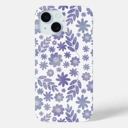 Coques Case-Mate iPhone Modèle floral gris et lavande (Verso)