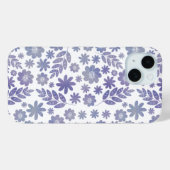 Coques Case-Mate iPhone Modèle floral gris et lavande (Verso (horizontal))
