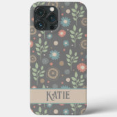 Coques Case-Mate iPhone Modèle floral mignon Nom personnalisé Amusant (Verso)