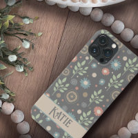 Modèle floral mignon Nom personnalisé Amusant
