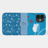 Coques Case-Mate iPhone Modèle Floral, Motif De Fleurs, Monogramme (Dos (Horizontal))
