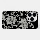 Coques Case-Mate iPhone Modèle floral noir et argent (Verso (horizontal))