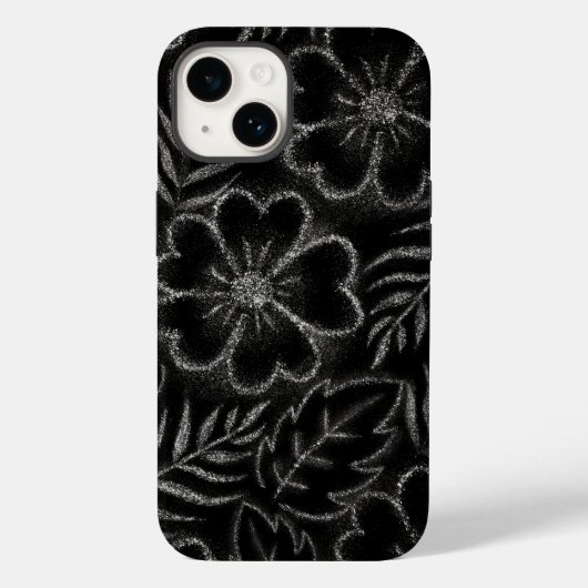 Coques Case-Mate iPhone Modèle floral noir et blanc (Verso)