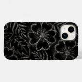 Coques Case-Mate iPhone Modèle floral noir et blanc (Verso (horizontal))