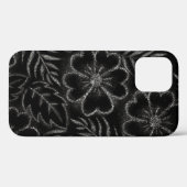 Coques Case-Mate iPhone Modèle floral noir et blanc (Verso (horizontal))