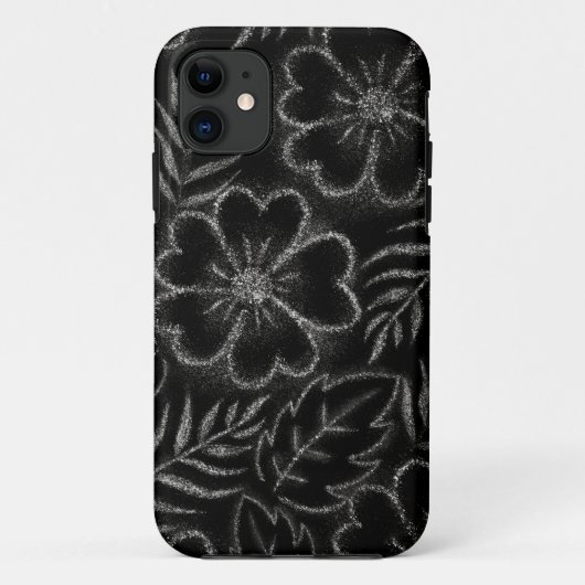 Coques Case-Mate iPhone Modèle floral noir et blanc (Dos)